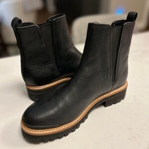Marc Fisher Ilora Black Leather Ankle Chelsea Boots